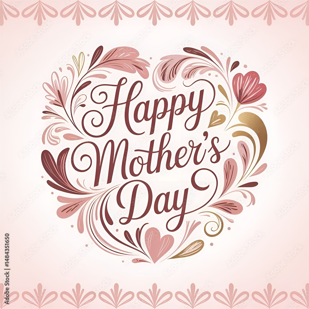 Obraz premium Happy Mother's Day with White Daisy Flowers on Pink