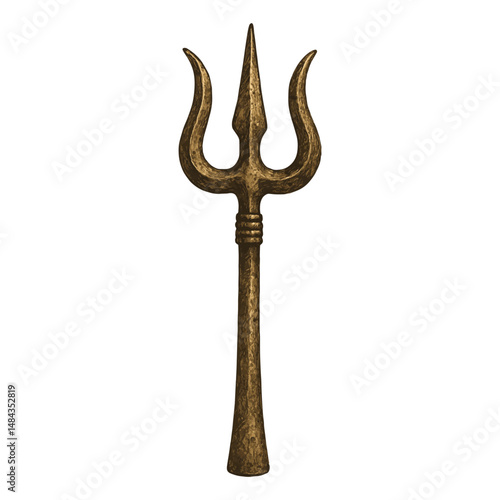 Ritual Trident Vector – Handmade Mini Trishul Symbol of Power Isolated