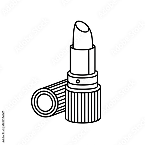 A lipstick illustration line art of a coloring page 