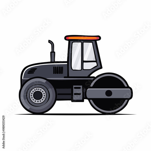 道路整備用ロードローラーのベクターアイコン