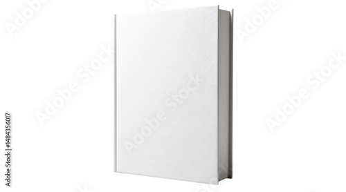 White hardcover book isolated on a transparent background