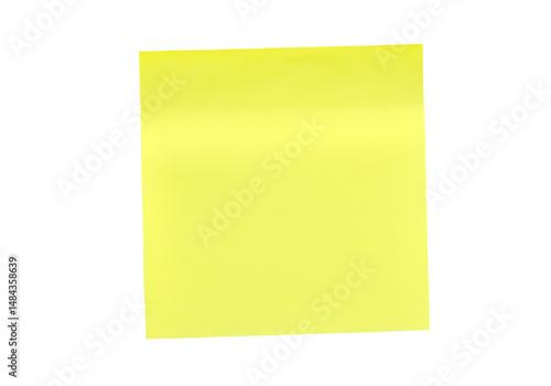 yellow blank adhesive note isolated on transparent background Generative Ai.
