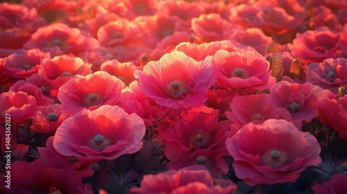 Wallpaper Mural Vibrant Red Poppy Field at Sunset Torontodigital.ca
