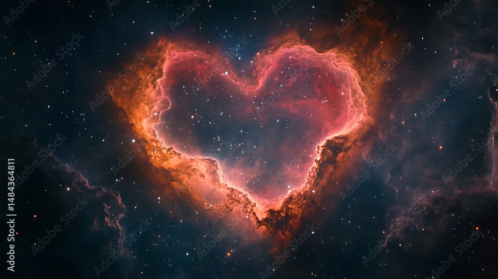 Heart shaped nebula in space Heart shaped nebula in space