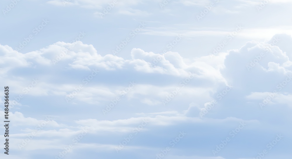Fototapeta premium Serene Cloudscape: A Pastel Sky of Soft, Dreamy Clouds