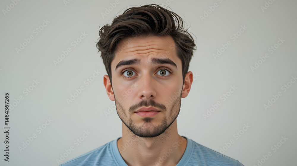 Fototapeta premium young handsome man looking puzzled and confused