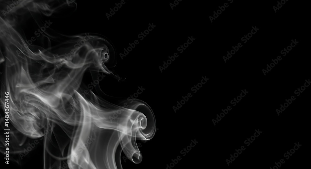 Fototapeta premium White Smoke on Black Background