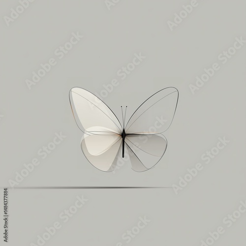 Modern Glass Wing Butterfly. Elegant Stylized Insect Graphic