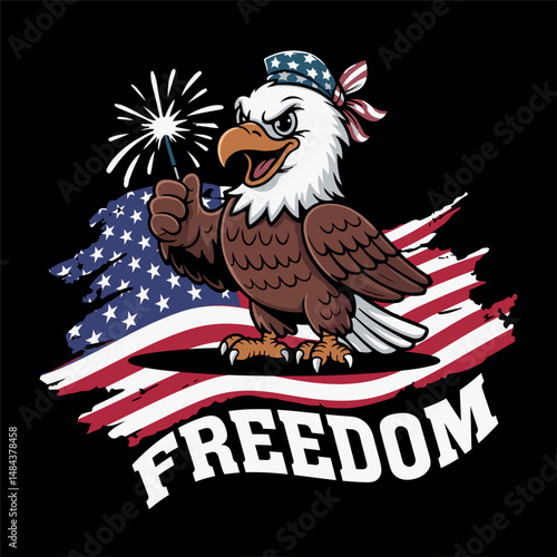 4th july American freedom t shirt design