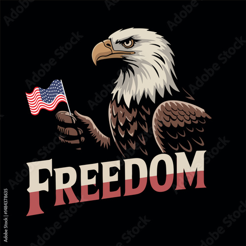 4th July American Freedom T-shirt design
