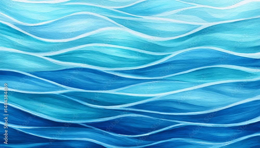 Fototapeta premium Beautiful abstract waves representing calm and tranquility in blue.