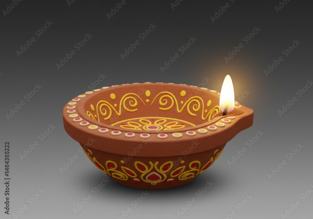 Diwali diya isolated on white background for festive use cases Diwali diya isolated on white background for festive use cases
