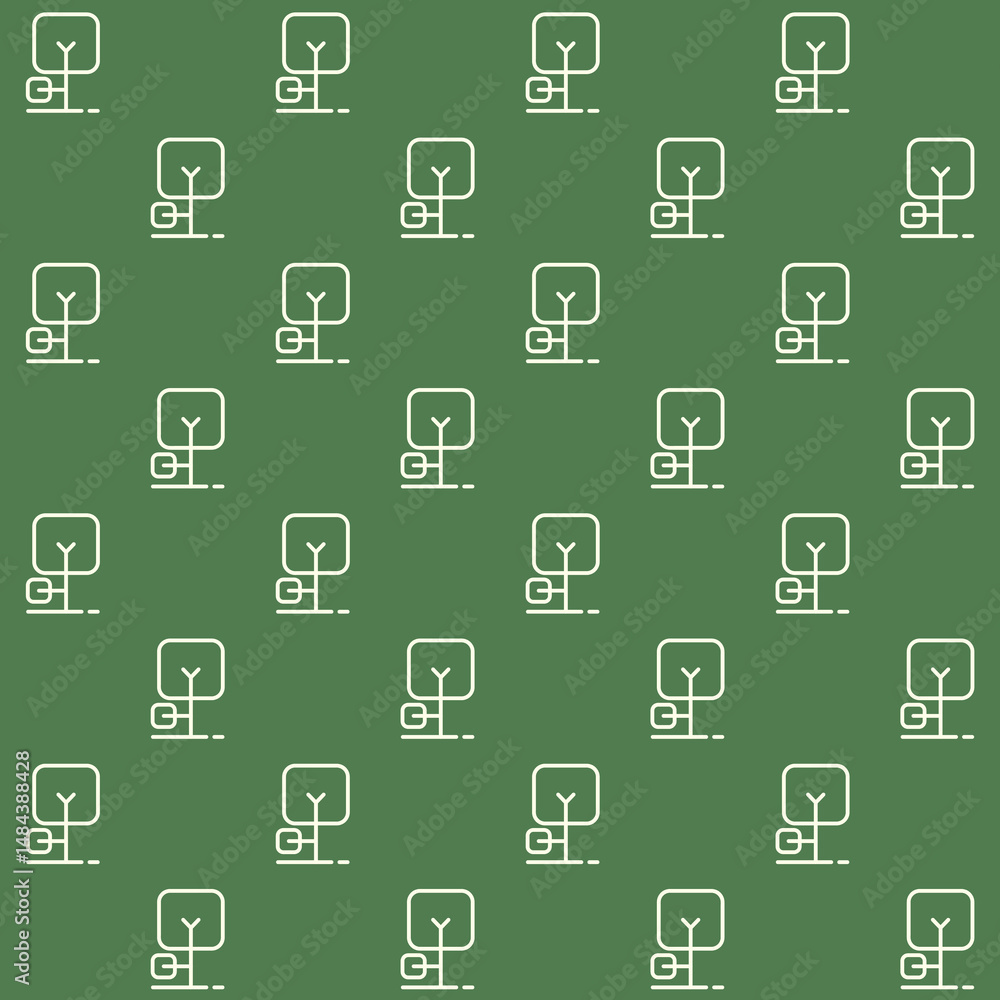 Obraz premium Square Trees Vector Seamless Pattern