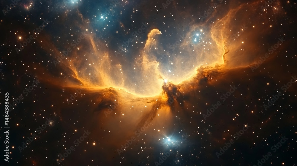 Orange yellow nebula cosmic background Orange yellow nebula cosmic background