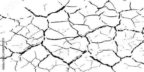  Abstract messy and distressed element for overlay.Grunge black and white crack texture background. 