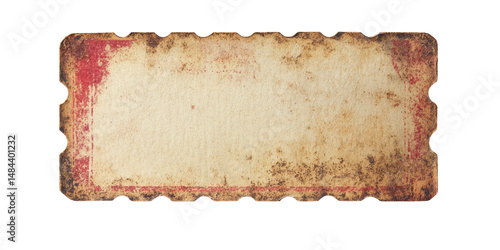 Aged, ornate paper ticket stub