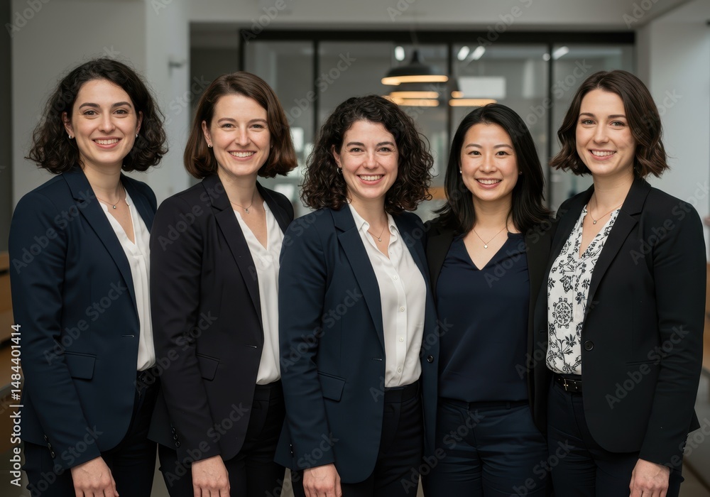 Group of diverse young businesswomen smiling in an office environment for a corporate portrait Group of diverse young businesswomen smiling in an office environment for a corporate portrait