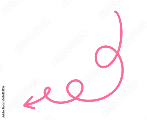 pink swirl arrow element