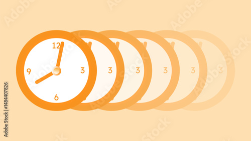 Fading clock concept for running out time, deadline, losing chance opportunity, time flies