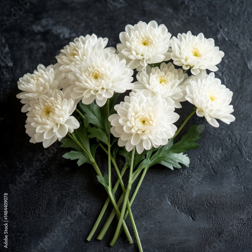 a bouquet of white chrysanthemum flowers