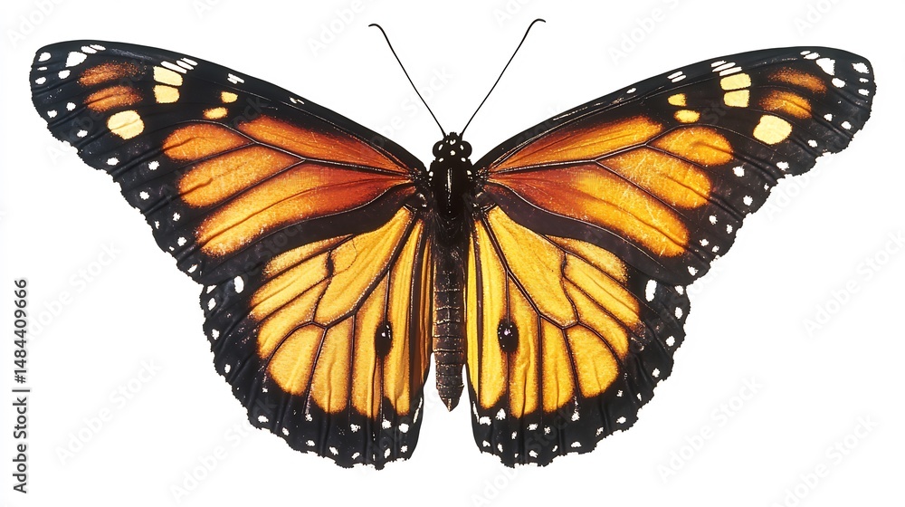 Obraz premium Butterfly high resolution PNG transparent background image of a monarch butterfly crisp details and clean edges for stock photo use overlay cut out on isolated transparent removed background