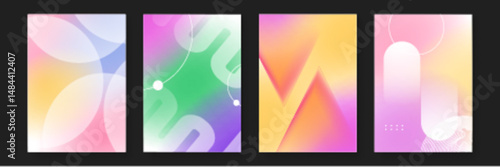 Four abstract designs with gradient colors suitable for backgrounds, websites, prints, banners, and branding projects needing modern and vibrant visuals.