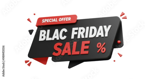 Black Friday sale badge PNG – bold and striking promotional label with 
