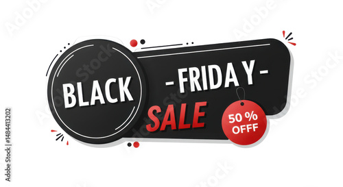 Black Friday sale badge PNG – bold and striking promotional label with 