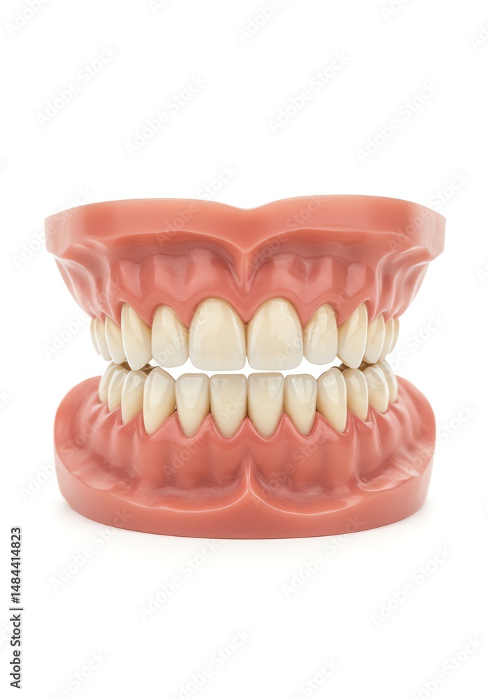 Obraz premium Human Teeth: A Realistic Dental Model with Perfect Alignment