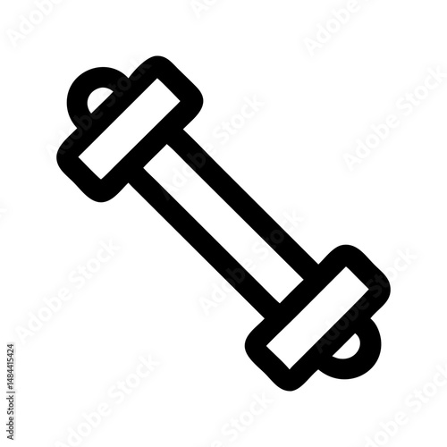 Dumbbell fitness exercise icon. Weight lifting gear enhancing muscle strength.