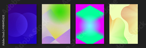 Contains four colorful abstract designs suitable for backgrounds, art prints, packaging, and digital marketing materials. Versatile and eye catching graphics.