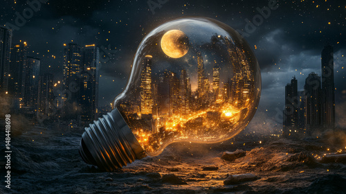 Imaginative Cityscape Illumination Concept in a Dark Fantasy Setting