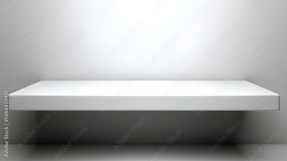 Obraz premium Minimalist White Shelf on Clean Background for Organizing and Displaying Items