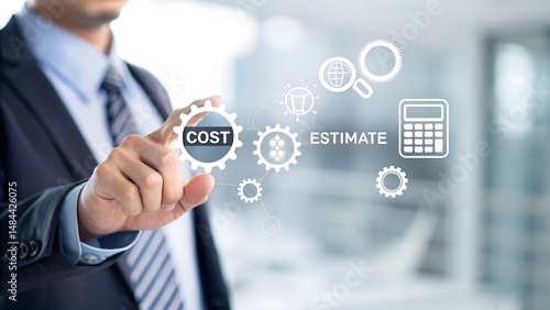 Budget and financial planning concept. Annual income and cost estimate. Project cost estimation, calculate budget or resources to finish work, financial plan, invoice or tax.