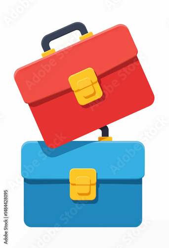 Colorful Briefcases in Modern Minimalist Style with Golden Buckles