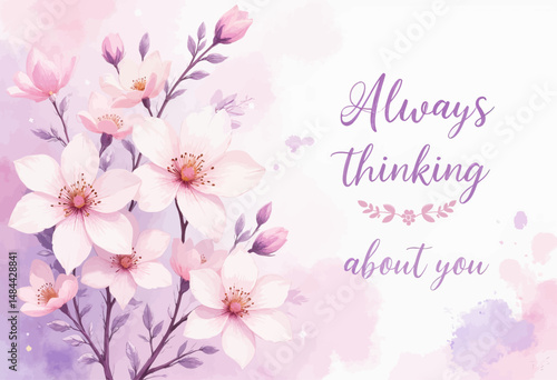Delicate Cherry Blossoms in Soft Pastels Always Thinking About You