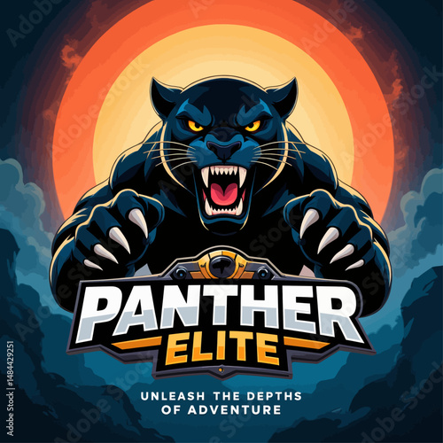 Dynamic Panther Roar at Sunset with Clouds Adventure