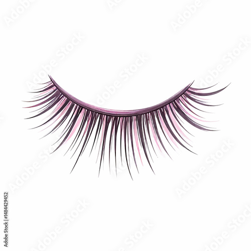 Elegant Purple Lashes on White Background with Gradient Effect