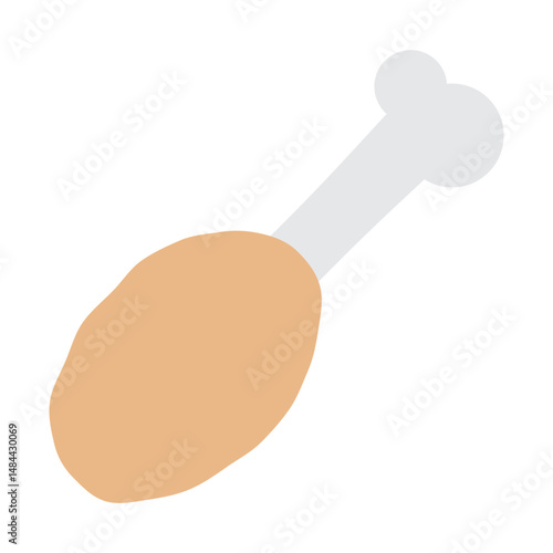 Chicken Drumstick Vector Flat Icon Design