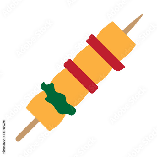 Shashlik Stick Vector Flat Icon Design