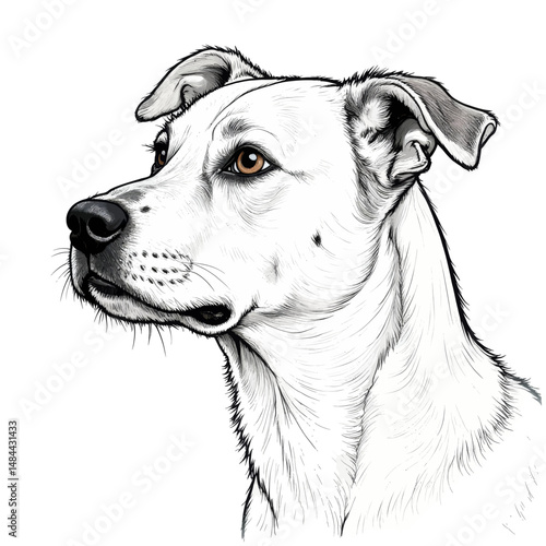 Loyal Dog Portrait in Minimalistic Style with Warm Eyes
