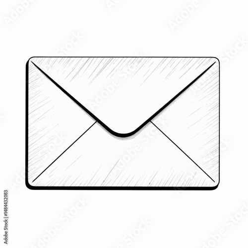 Minimalist Envelope Icon in Black and White