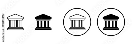 Bank icon vector. Bank sign and symbol, museum, university