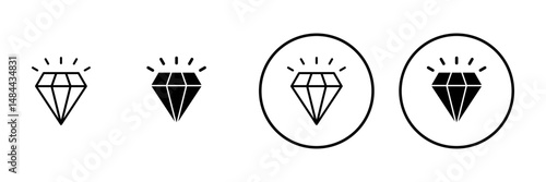 Diamond icon vector. diamond gems sign and symbol