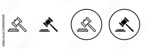Gavel icon vector. judge gavel sign and symbol. law icon. auction hammer