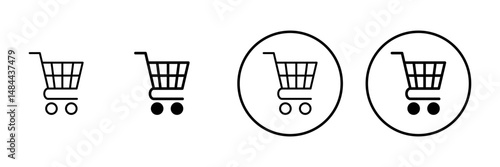 Shopping icon vector. Shopping cart sign and symbol. Trolley icon