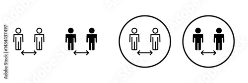 Social distance icon vector. social distancing sign and symbol. self quarantine sign