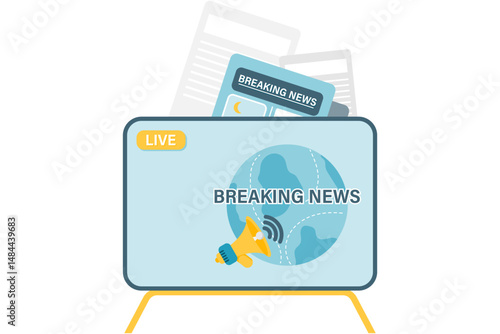 News broadcast on television