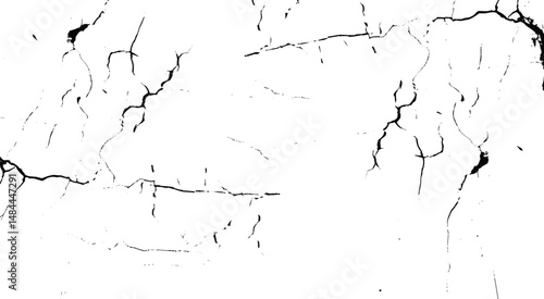 Earthquake and ground cracks, craquelure and damaged wall texture. Noise Rough Design. Vector Illustration.