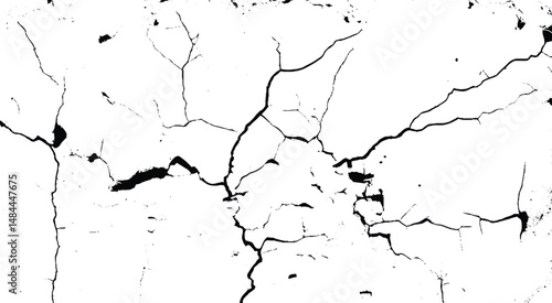 Earthquake and ground cracks, hole effect, craquelure and damaged wall texture. Vector grunge cracked texture style with cracked texture. Vector eps10